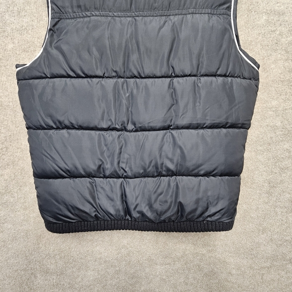 Fila Sport Y2K Puffer Vest Small Black Full Zip Retro Patch Athleisure Warm - Picture 9 of 12